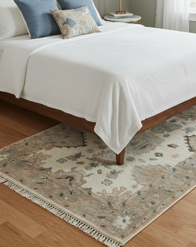 Traditional Turkish Design Beige 4x6 Hand knotted Wool Area Rug - The Rug Decor