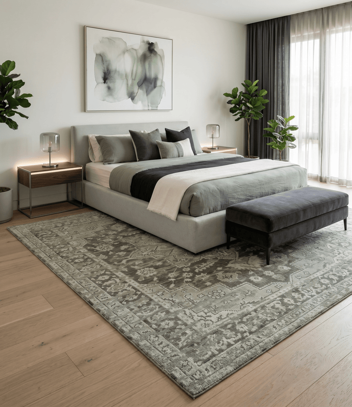 Traditional Turkish Design Beige And Brown Hand Knotted Custom Made wool rug - The Rug Decor