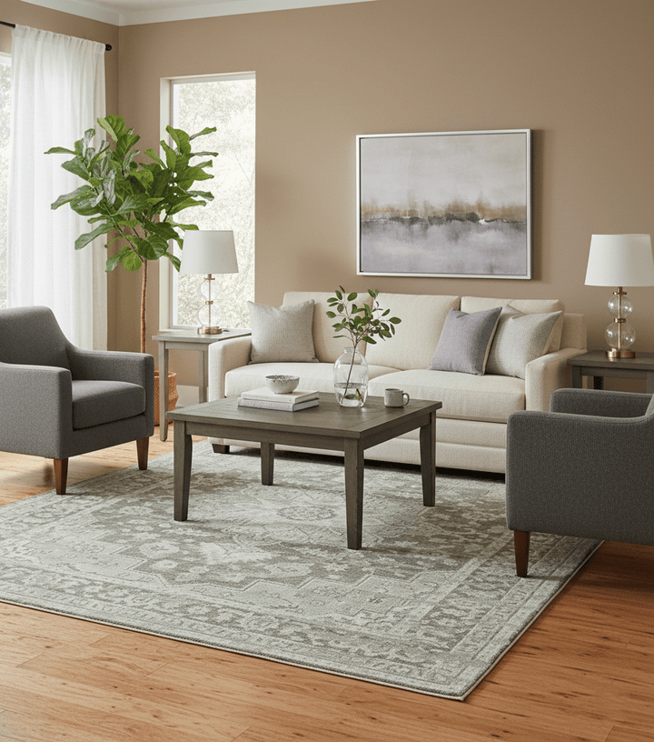 Traditional Turkish Design Beige And Brown Hand Knotted Custom Made wool rug - The Rug Decor