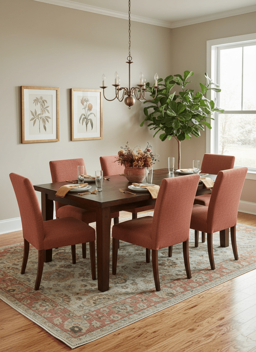 Traditional Turkish Design Beige and Rust 6x8.6 Hand Knotted Wool Area Rug - The Rug Decor