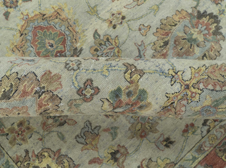 Traditional Turkish Design Beige and Rust 6x8.6 Hand Knotted Wool Area Rug - The Rug Decor