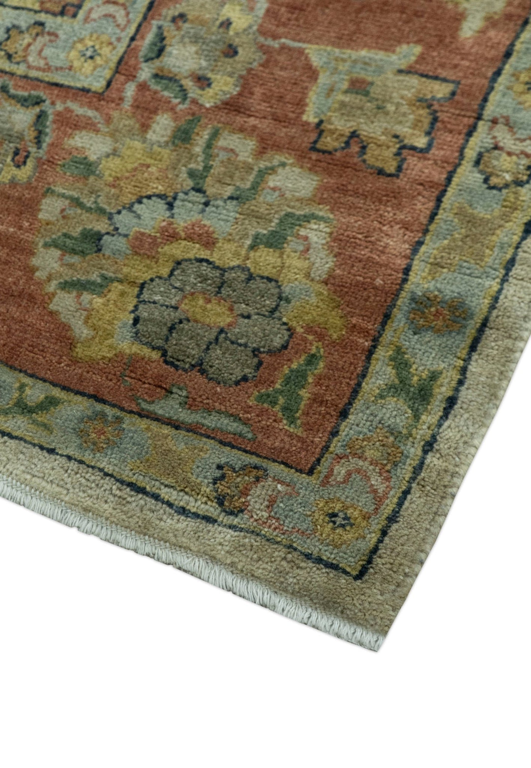 Traditional Turkish Design Beige And Rust 6x9 Hand Knotted Wool Area Rug - The Rug Decor