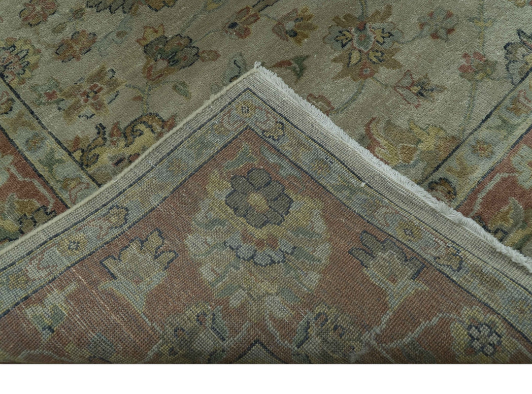 Traditional Turkish Design Beige And Rust 6x9 Hand Knotted Wool Area Rug - The Rug Decor