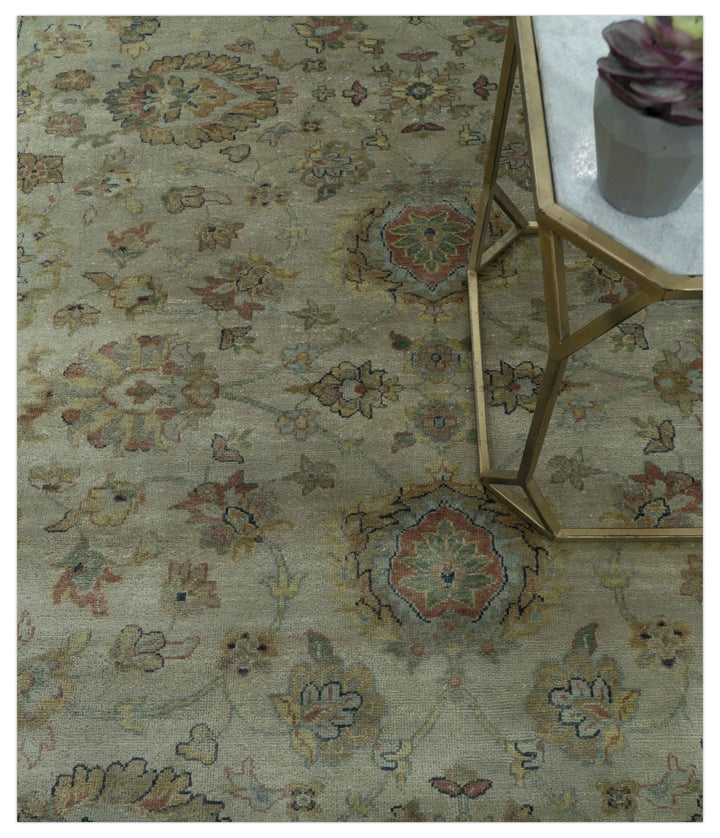 Traditional Turkish Design Beige And Rust 6x9 Hand Knotted Wool Area Rug - The Rug Decor