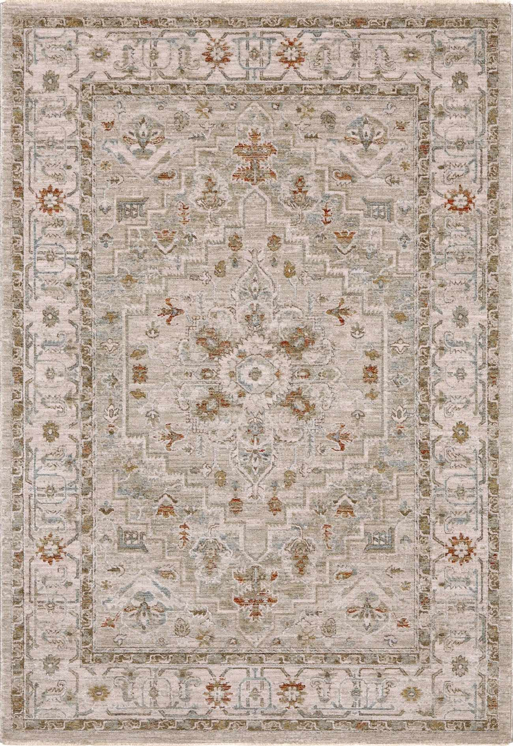 Traditional Turkish Design Beige And Rust Rug - The Rug Decor