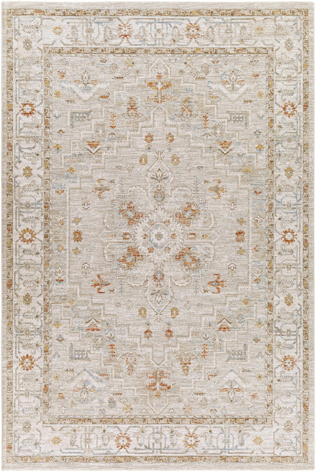 Traditional Turkish Design Beige And Rust Rug - The Rug Decor