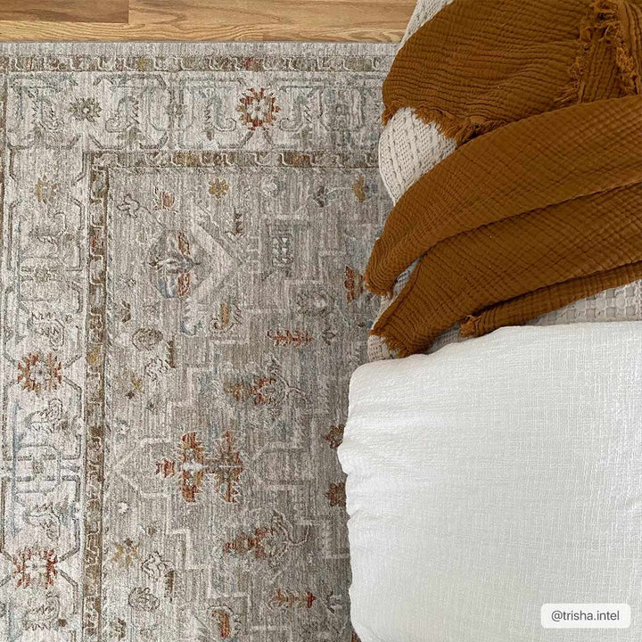 Traditional Turkish Design Beige And Rust Rug - The Rug Decor