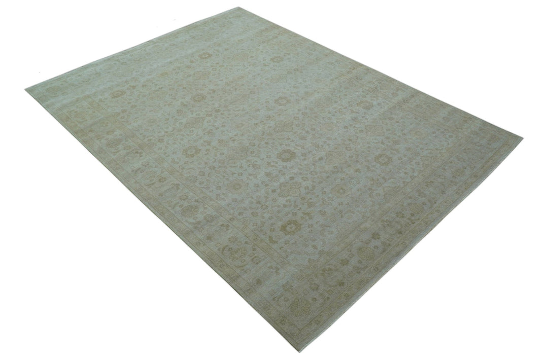 Traditional Turkish Design Beige Hand Knotted 9x12 Wool Area Rug - The Rug Decor