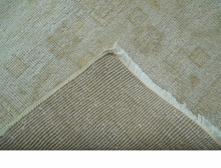 Traditional Turkish Design Beige Hand Knotted 9x12 Wool Area Rug - The Rug Decor
