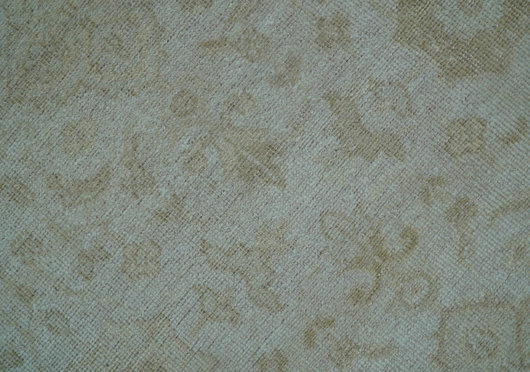 Traditional Turkish Design Beige Hand Knotted 9x12 Wool Area Rug - The Rug Decor