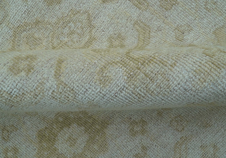 Traditional Turkish Design Beige Hand Knotted 9x12 Wool Area Rug - The Rug Decor