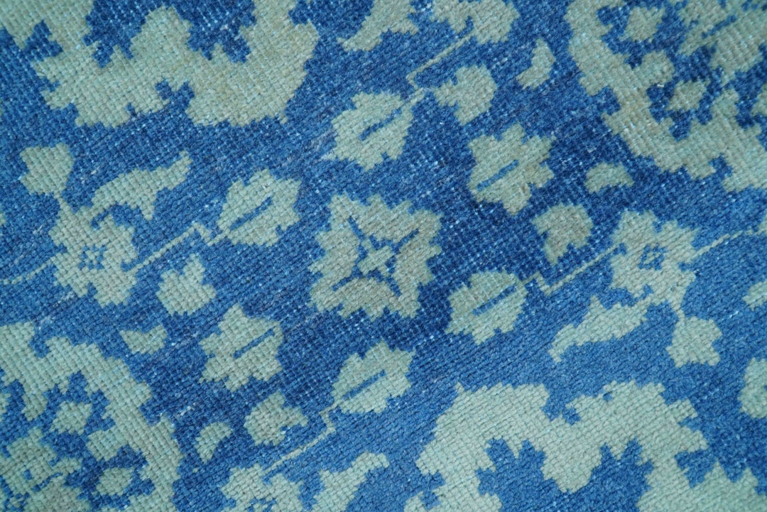 Traditional Turkish Design Blue 10x14 Hand Knotted Wool Area Rug - The Rug Decor