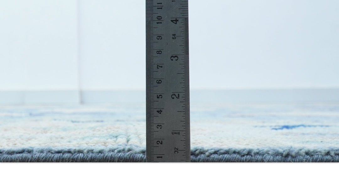 Traditional Turkish Design Blue And Beige 8x10 Hand knotted Wool Area Rug - The Rug Decor