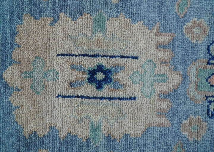 Traditional Turkish Design Blue And Beige 8x10 Hand knotted Wool Area Rug - The Rug Decor