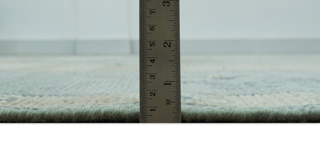 Traditional Turkish Design Blue and Beige Hand Knotted Custom Made wool rug - The Rug Decor