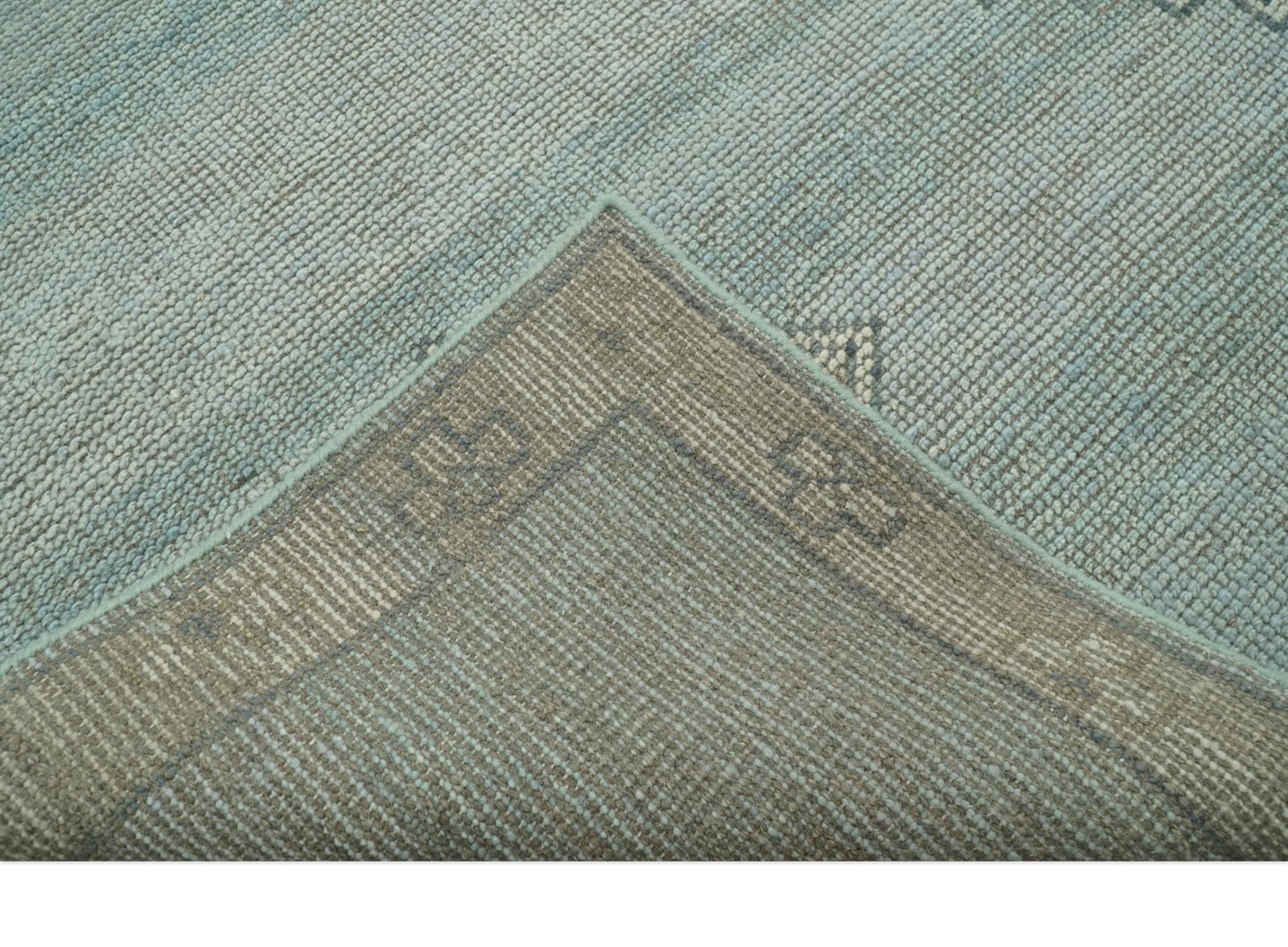 Traditional Turkish Design Blue and Beige Hand Knotted Custom Made wool rug - The Rug Decor