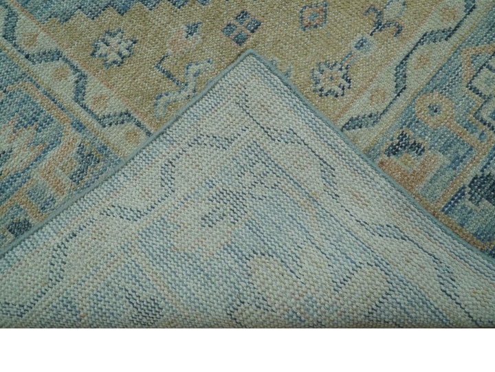 Traditional Turkish Design Blue And Beige Hand Knotted Wool Area Rug - The Rug Decor