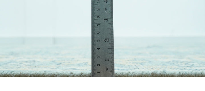 Traditional Turkish Design Blue And Beige Hand Knotted Wool Area Rug - The Rug Decor