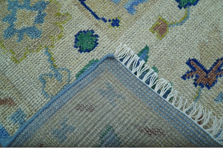 Traditional Turkish Design Blue And Ivory 8x10 Hand knotted Wool Rug - The Rug Decor