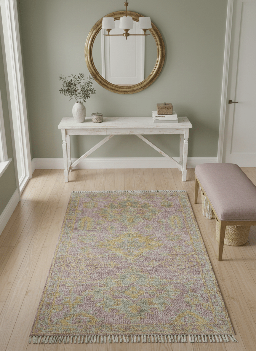 Traditional Turkish Design Pink Hand Knotted 3X5 Wool Rug - The Rug Decor