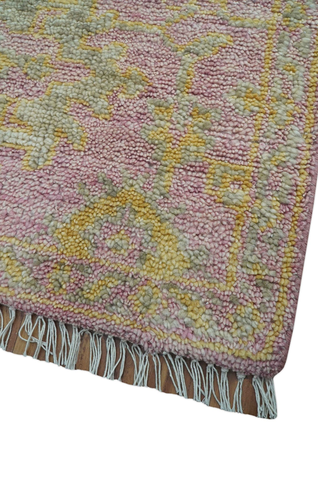 Traditional Turkish Design Pink Hand Knotted 3X5 Wool Rug - The Rug Decor
