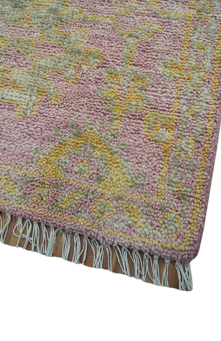 Traditional Turkish Design Pink Hand Knotted 3X5 Wool Rug - The Rug Decor