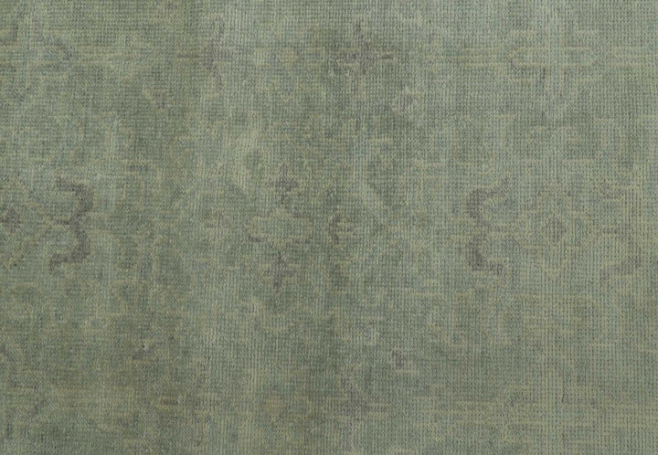 Traditional Turkish Fine Blue And Beige 9.7x12 Hand Knotted Wool Rug - The Rug Decor