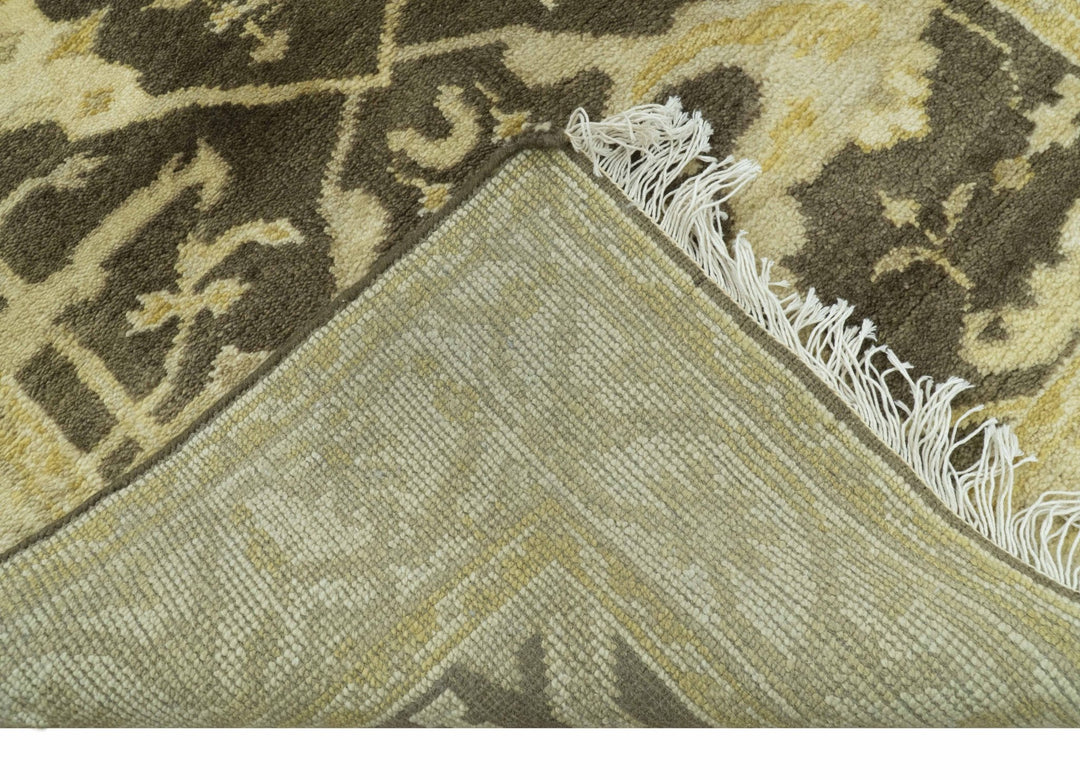 Traditional Turkish Oushak Design Beige And Brown 3x5 Hand Knotted Wool Area Rug - The Rug Decor