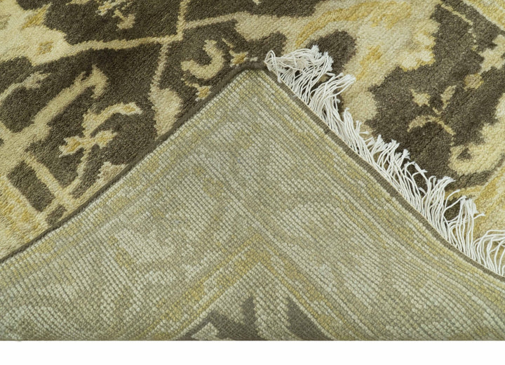 Traditional Turkish Oushak Design Beige And Brown 3x5 Hand Knotted Wool Area Rug - The Rug Decor