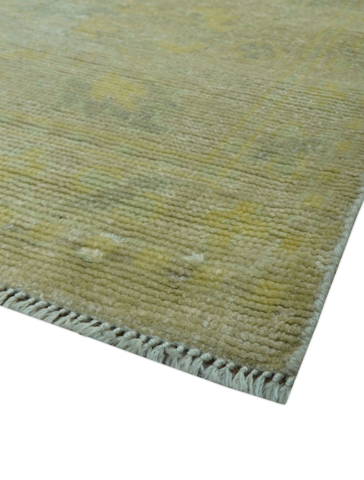 Traditional Turkish (Oushak) Design Gold And Gray Hand Knotted 8x10 Wool Area Rug - The Rug Decor