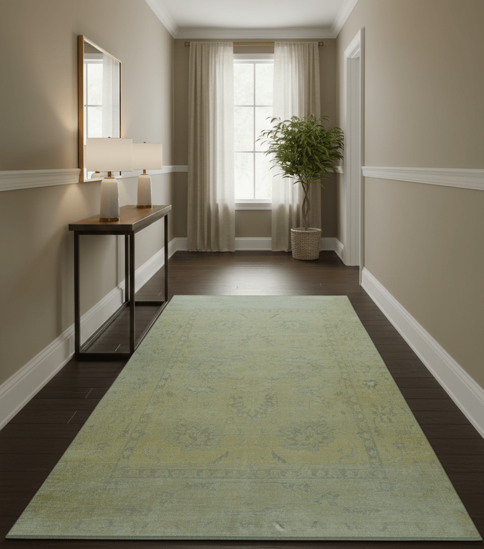 Traditional Turkish (Oushak) Design Gold And Gray Hand Knotted 8x10 Wool Area Rug - The Rug Decor