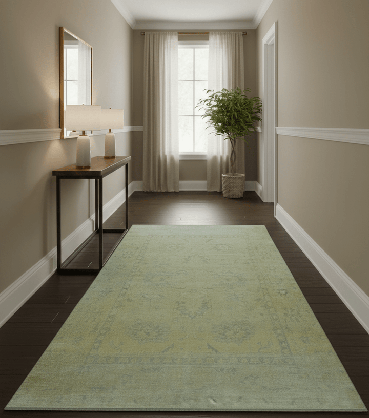 Traditional Turkish (Oushak) Design Gold And Gray Hand Knotted 8x10 Wool Area Rug - The Rug Decor