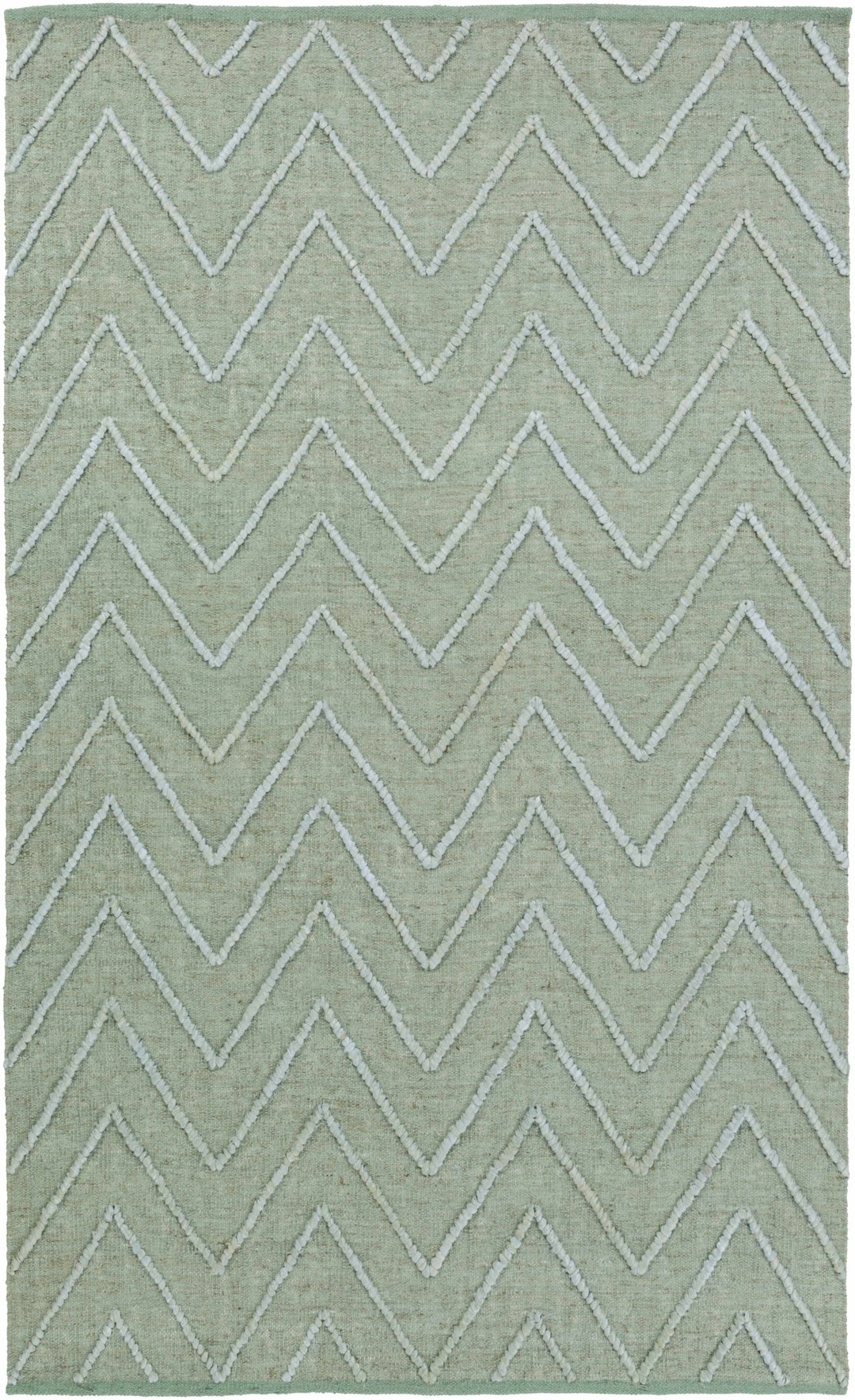 Trampas Modern Chevron Pattern Green Hand Woven Jute Area Rug - The Rug Decor