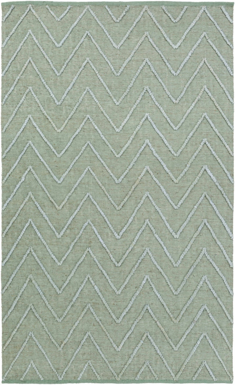 Trampas Modern Chevron Pattern Green Hand Woven Jute Area Rug - The Rug Decor