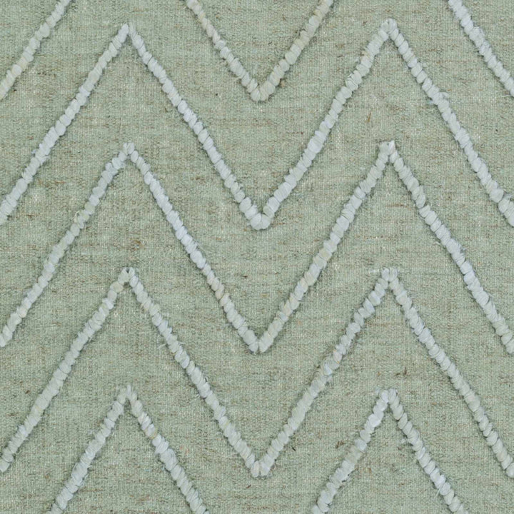 Trampas Modern Chevron Pattern Green Hand Woven Jute Area Rug - The Rug Decor