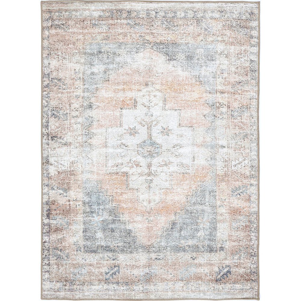 Transitional Beige And Gray Machine Washable Rug - The Rug Decor