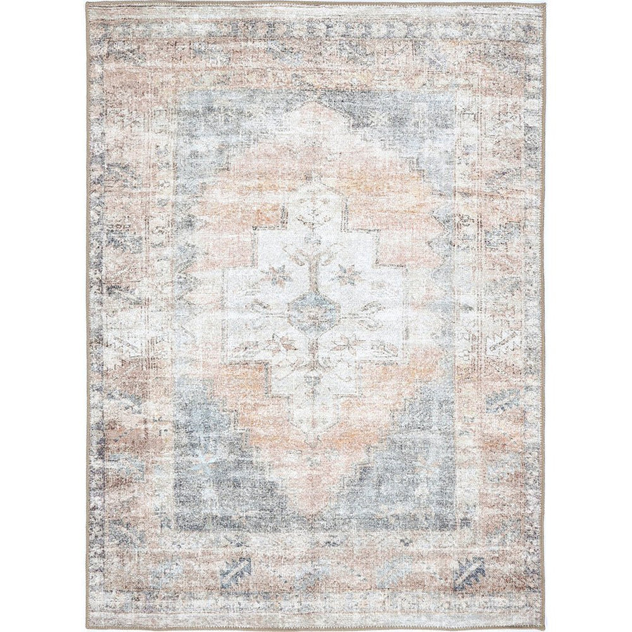 Transitional Beige And Gray Machine Washable Rug - The Rug Decor