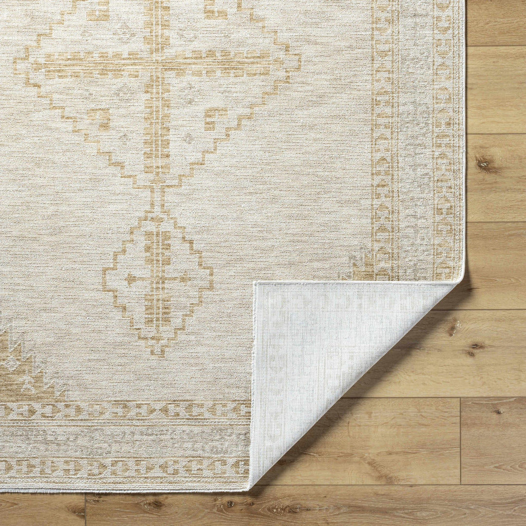 Transitional Bohemian Design Tan Machine Woven Rug - The Rug Decor
