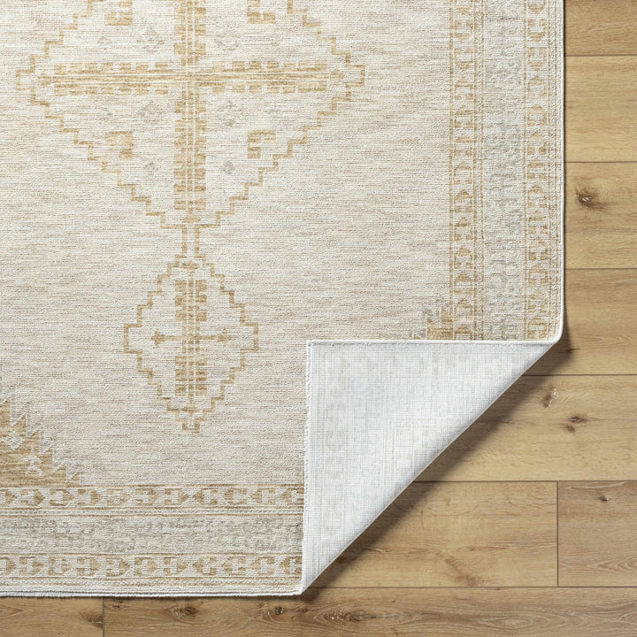 Transitional Bohemian Design Tan Machine Woven Rug - The Rug Decor