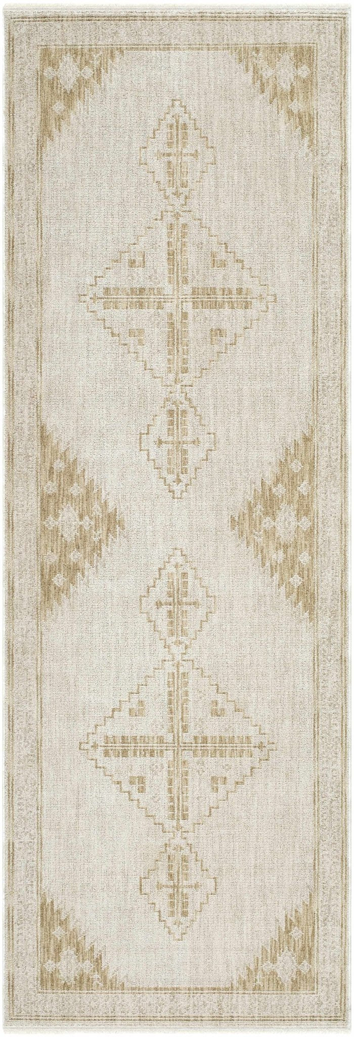 Transitional Bohemian Design Tan Machine Woven Rug - The Rug Decor