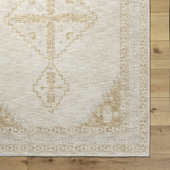 Transitional Bohemian Design Tan Machine Woven Rug - The Rug Decor