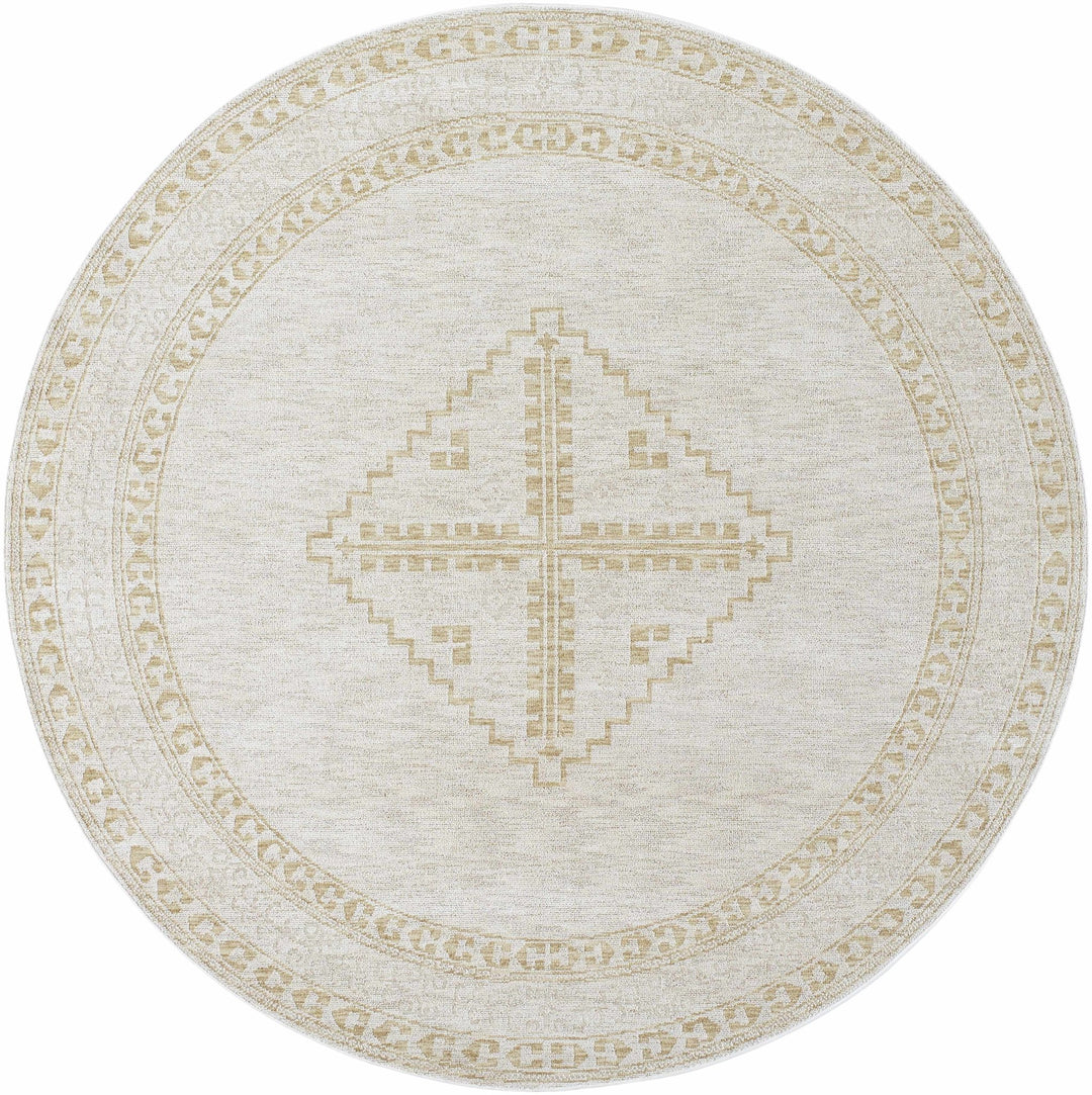 Transitional Bohemian Design Tan Machine Woven Rug - The Rug Decor