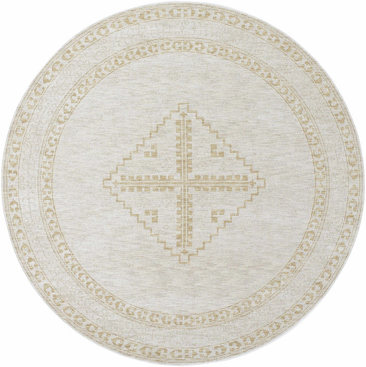 Transitional Bohemian Design Tan Machine Woven Rug - The Rug Decor