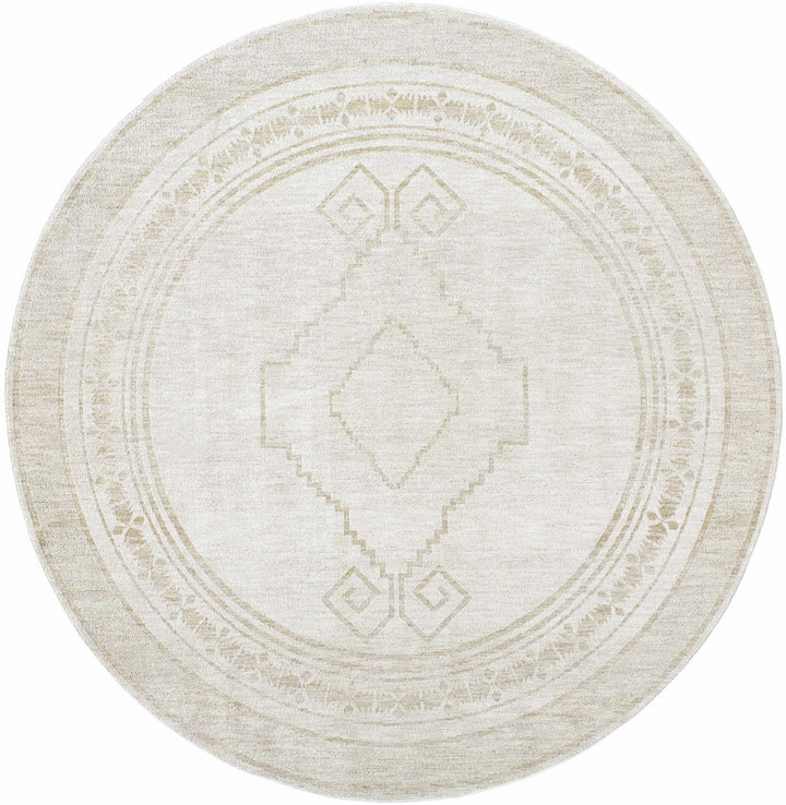 Transitional Bohemian Silver Machine Woven Rug - The Rug Decor