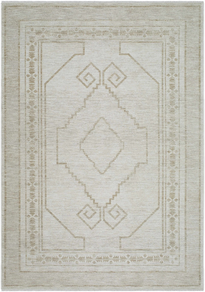 Transitional Bohemian Silver Machine Woven Rug - The Rug Decor