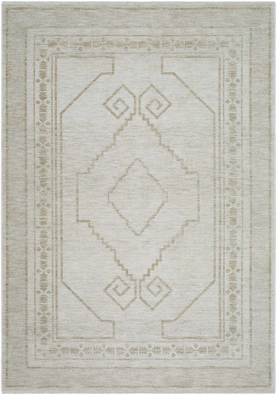 Transitional Bohemian Silver Machine Woven Rug - The Rug Decor