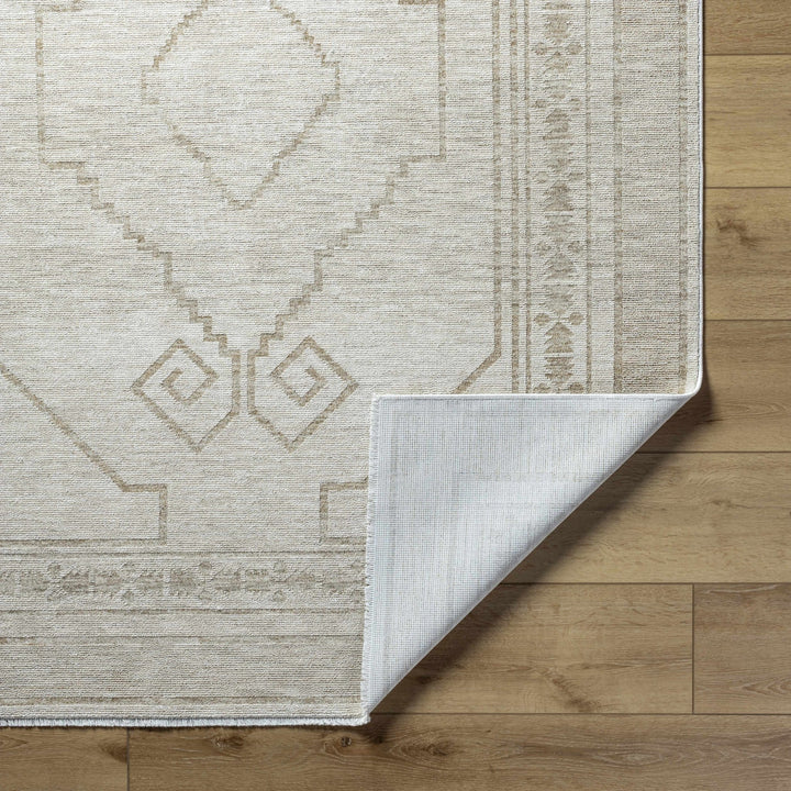 Transitional Bohemian Silver Machine Woven Rug - The Rug Decor