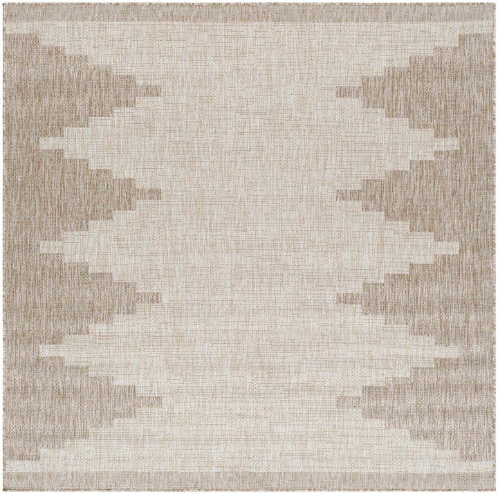 Transitional Camel and Beige Bohemian Machine Woven Area Rug - The Rug Decor