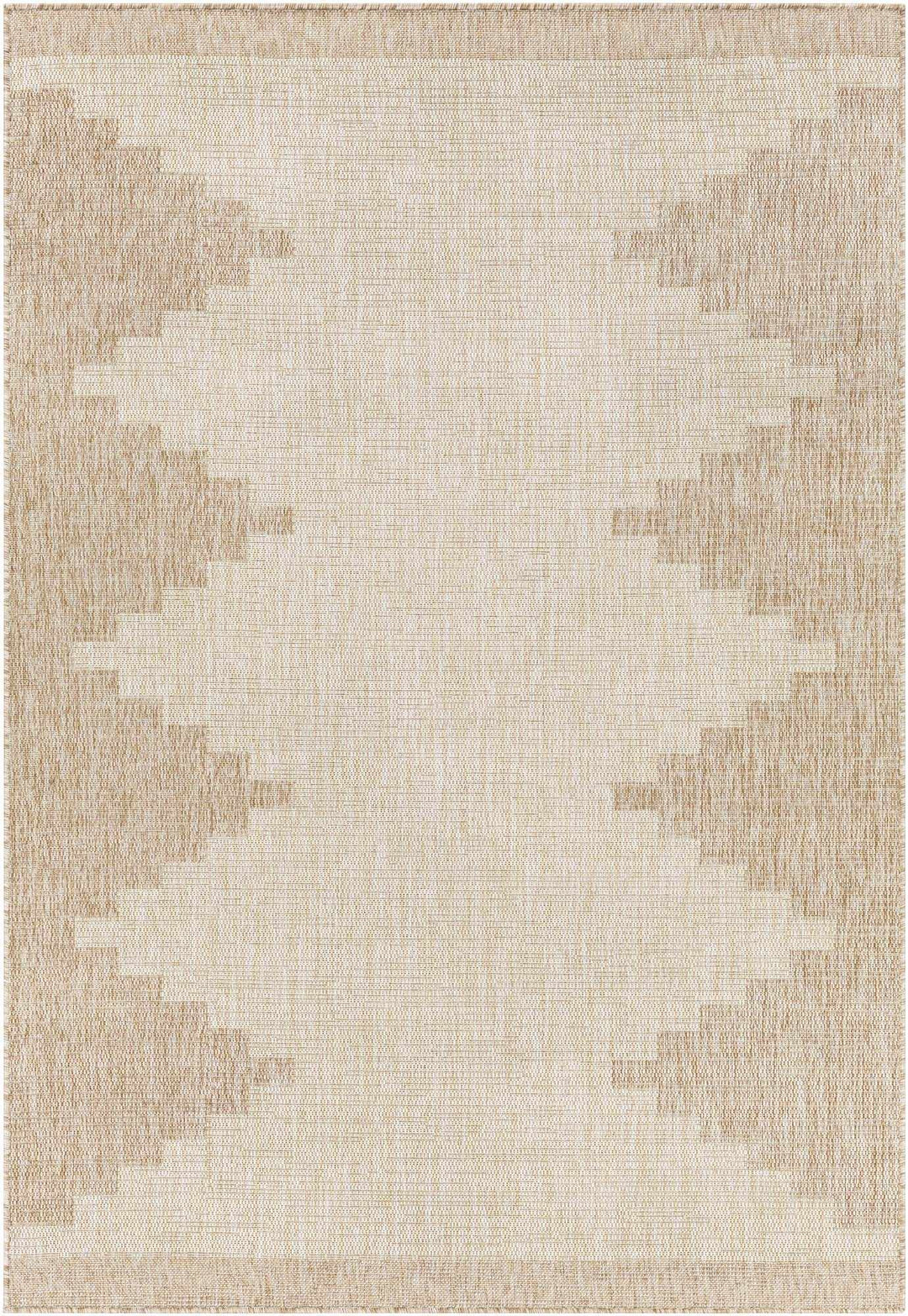 Transitional Camel and Beige Bohemian Machine Woven Area Rug - The Rug Decor