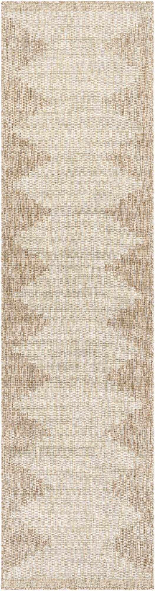 Transitional Camel and Beige Bohemian Machine Woven Area Rug - The Rug Decor